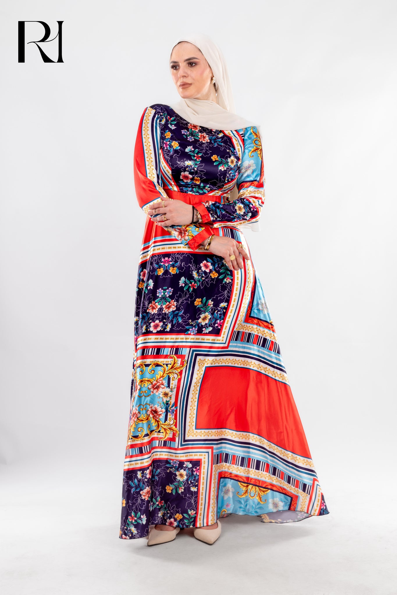 Patterned Maxi Dress by Rue Haya - Ruehaya