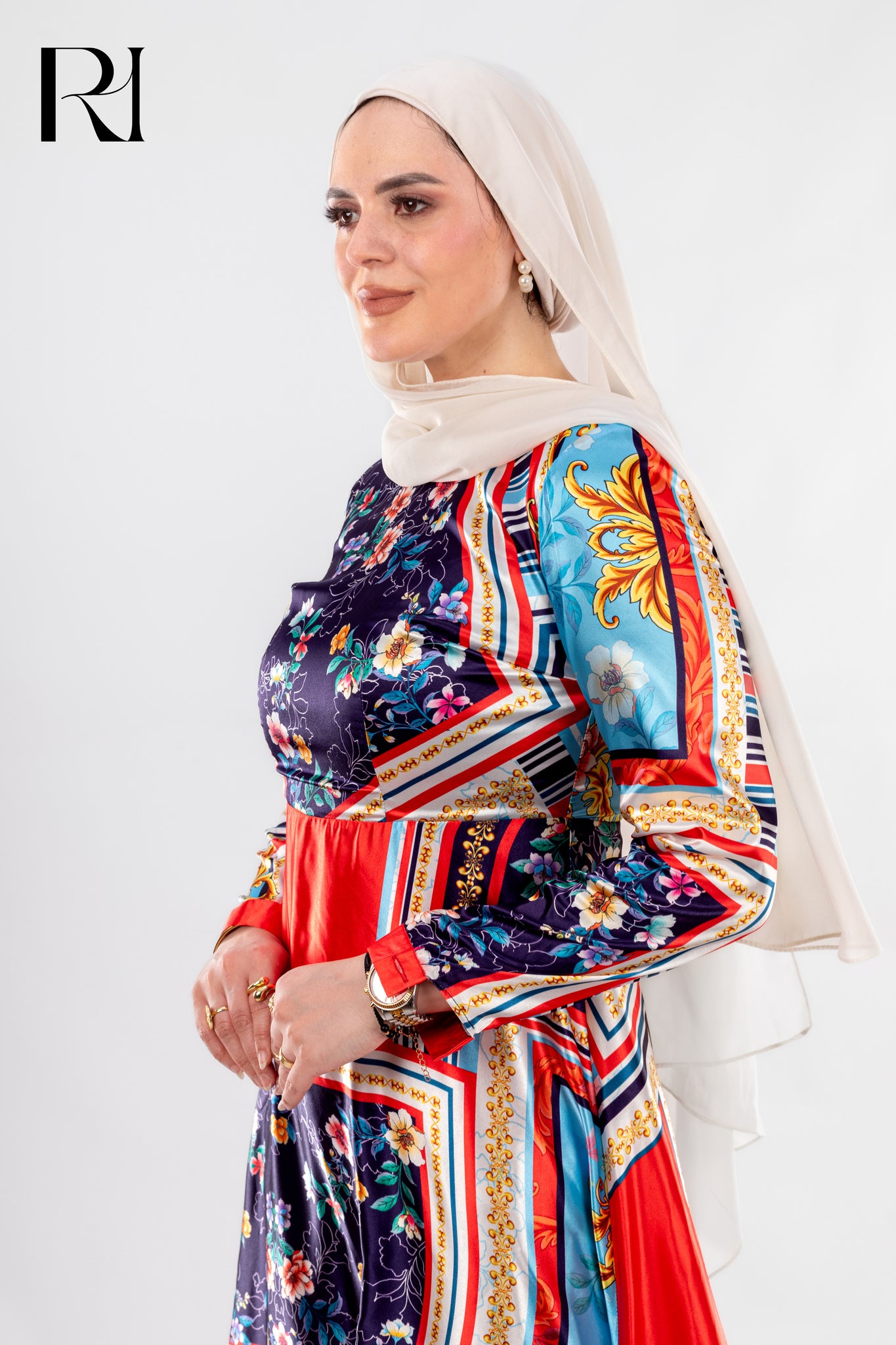 Patterned Maxi Dress by Rue Haya - Ruehaya