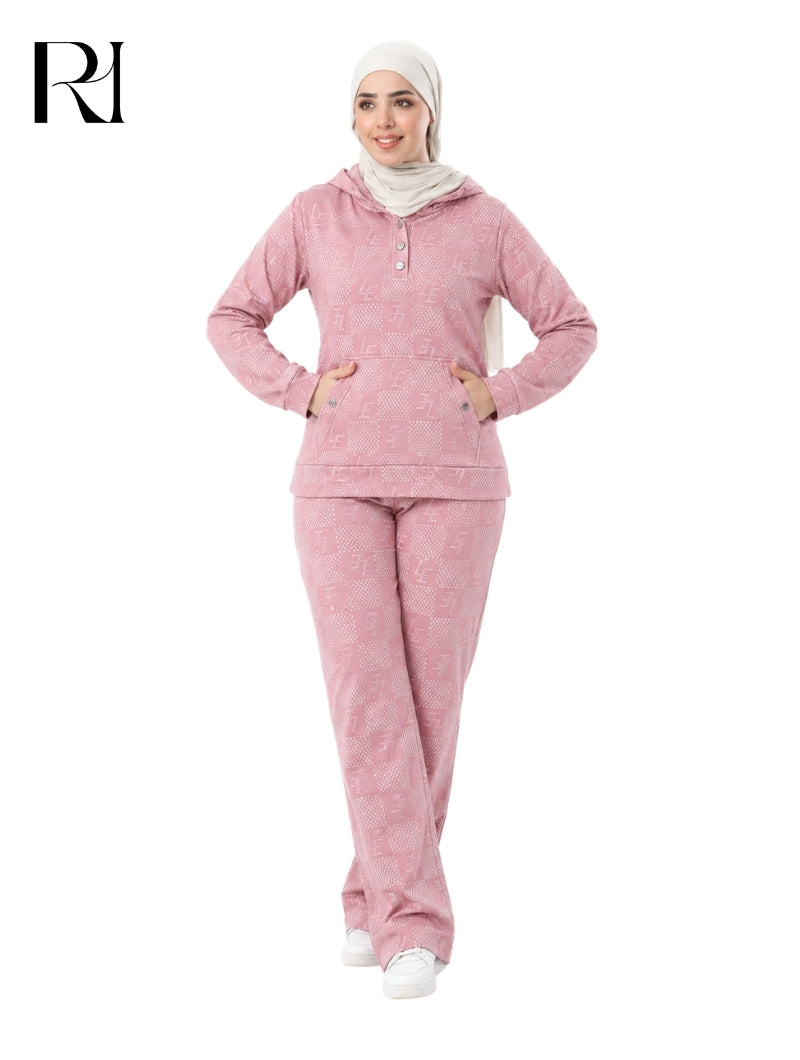 REEM COZY QUILTED LOUNGEWEAR SET – DUSTY ROSE