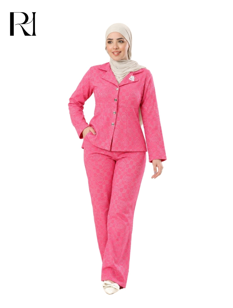 NADIA COZY QUILTED LOUNGEWEAR SET – FUCHSIA