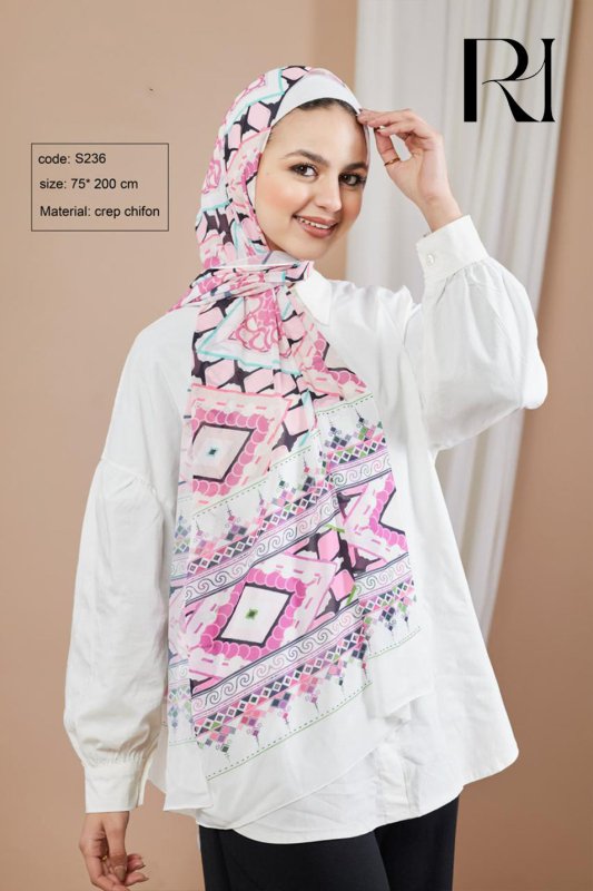 Ruehaya Pink TieDye Chiffon Hijab Elegant & Lightweight - Ruehaya