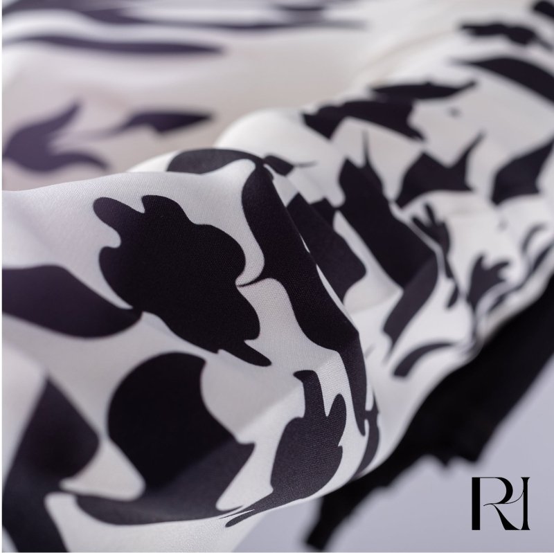 Samar Black & White Floral Modesty Dress - Ruehaya
