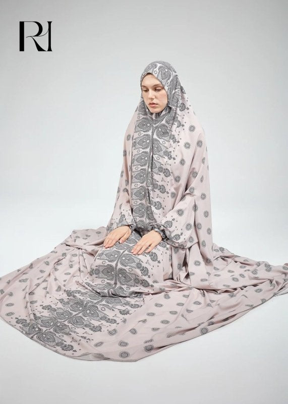 Satin Prayer Gown with Extended Coverage - Ruehaya