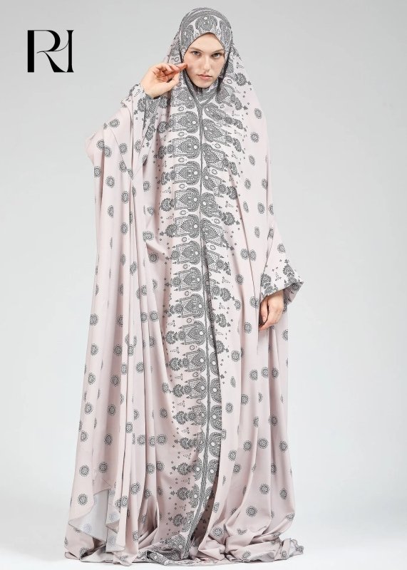 Satin Prayer Gown with Extended Coverage - Ruehaya