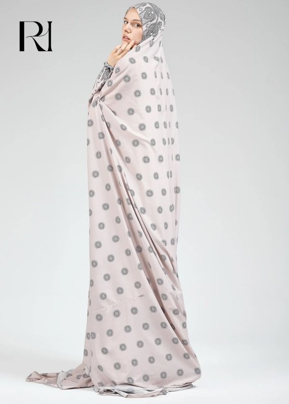 Satin Prayer Gown with Extended Coverage - Ruehaya