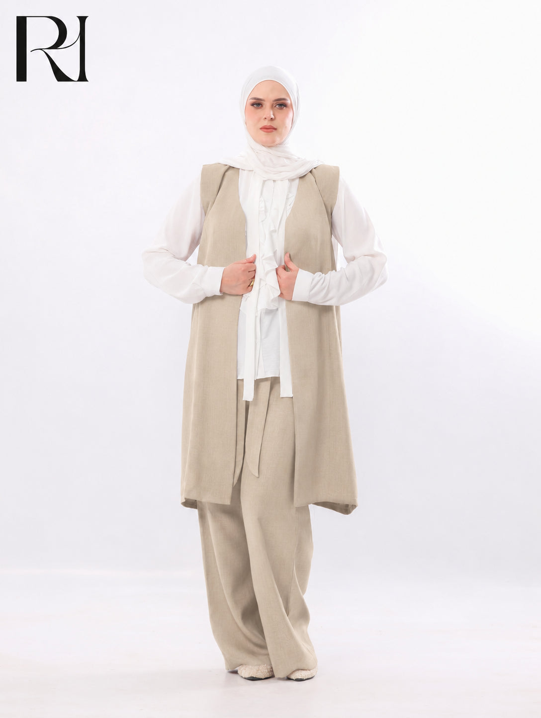 Mira Two-Piece Modest Set – Beige