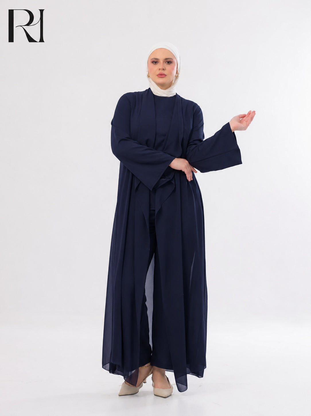 Maria Flow Structured Knit Three-Piece Set – Navy