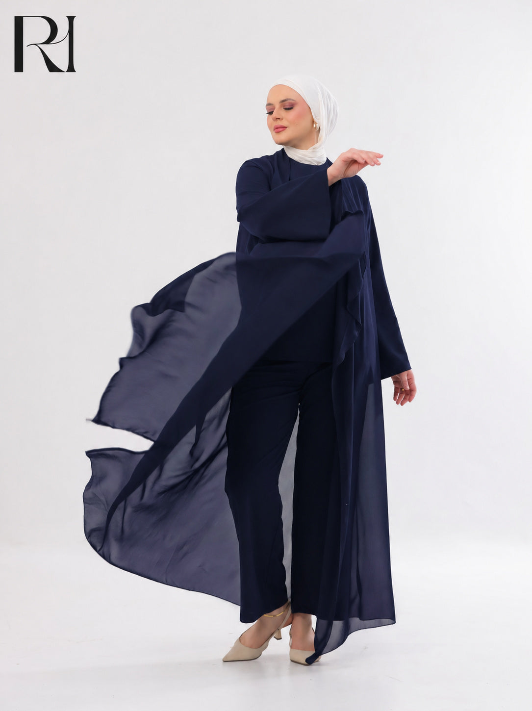 Maria Flow Structured Knit Three-Piece Set – Navy