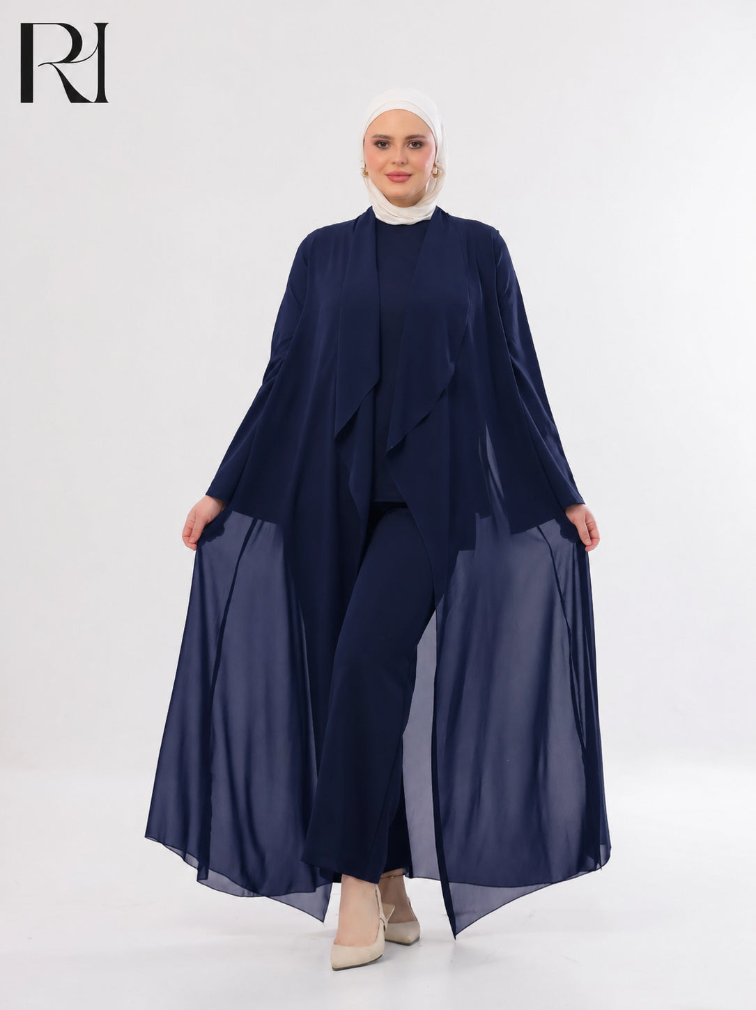 Maria Flow Structured Knit Three-Piece Set – Navy