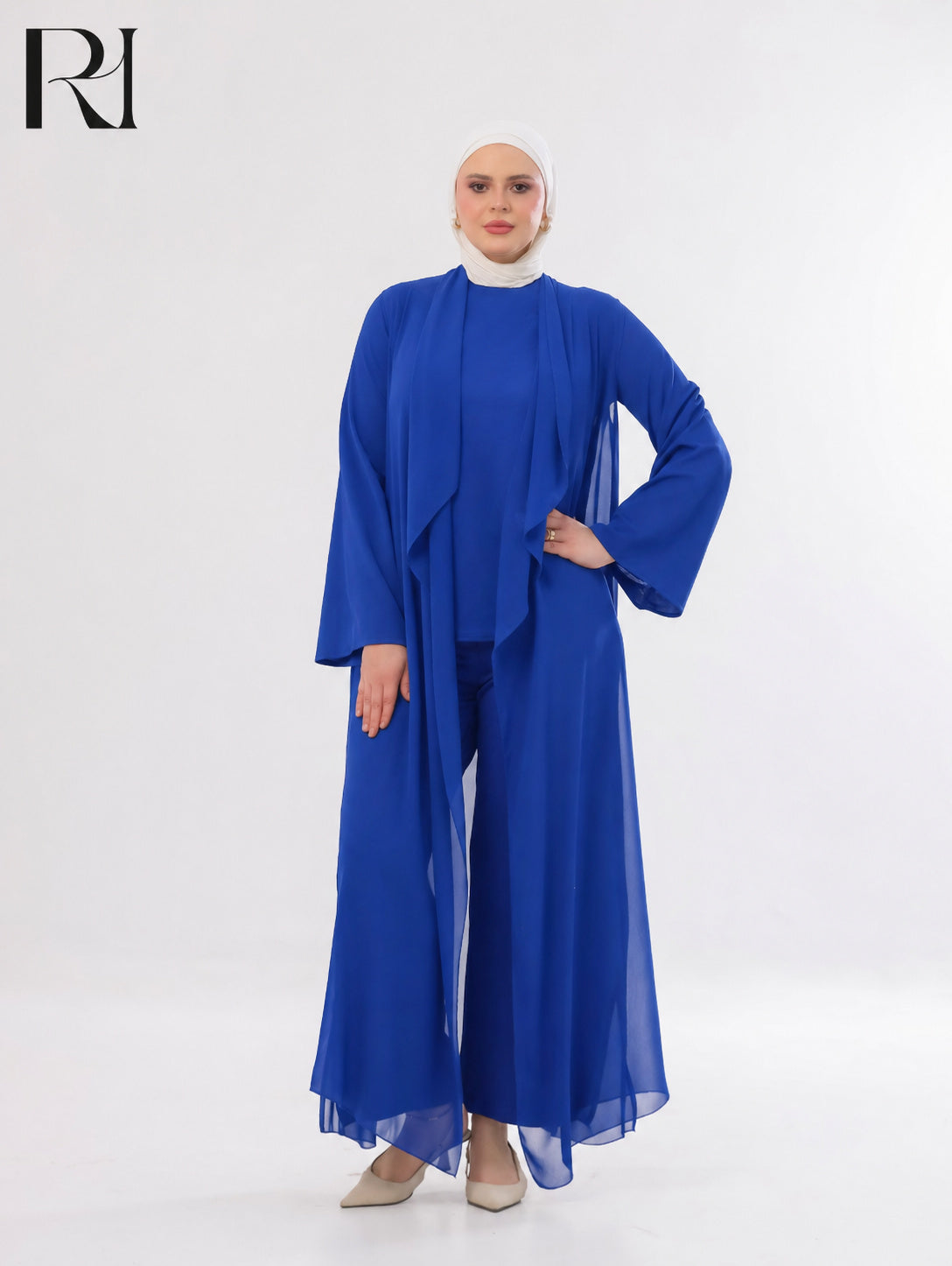 Maria Flow Structured Knit Three-Piece Set – Blue