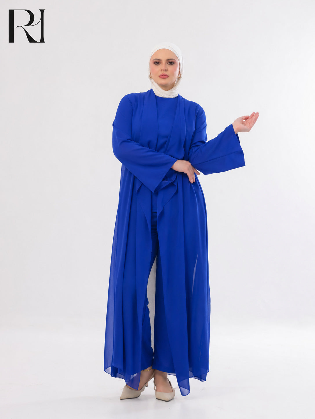 Maria Flow Structured Knit Three-Piece Set – Blue
