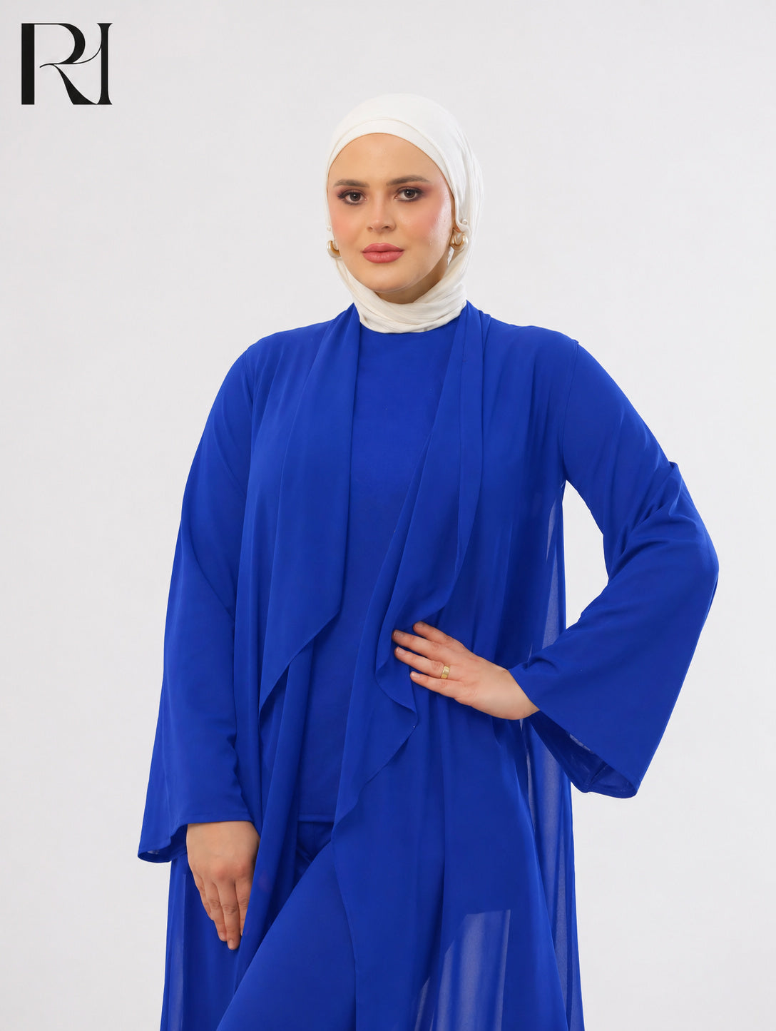 Maria Flow Structured Knit Three-Piece Set – Blue