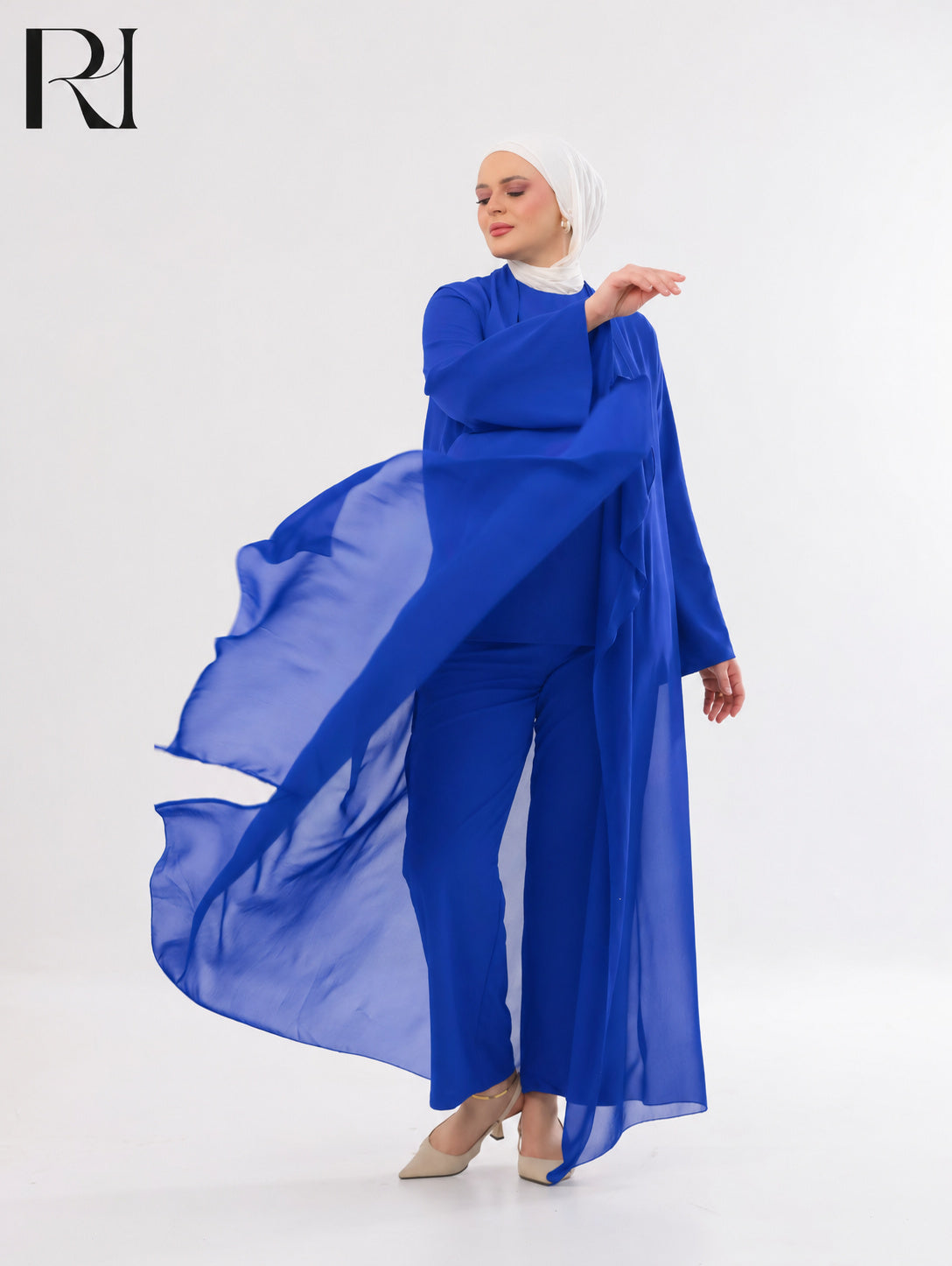 Maria Flow Structured Knit Three-Piece Set – Blue