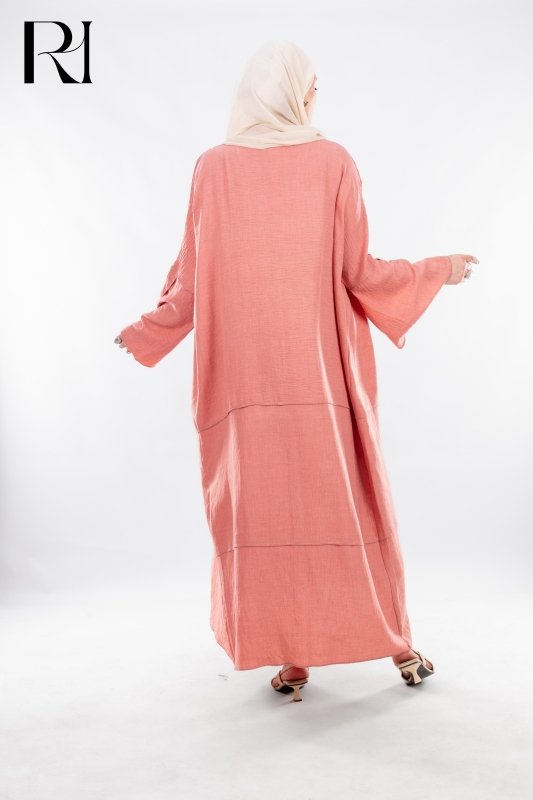Sunset Whisper Coral Two Piece Elegance Set - Ruehaya