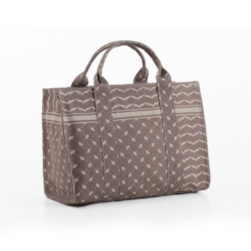 Taupe Geometric Tote Bag - Ruehaya