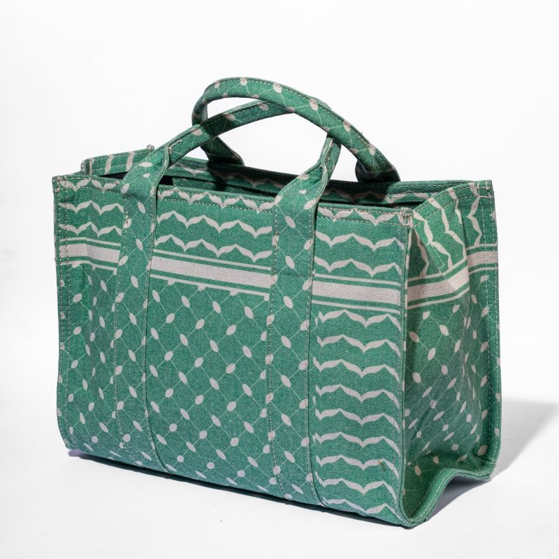 Trendy Green Keffiyeh Pattern Handbag - Ruehaya