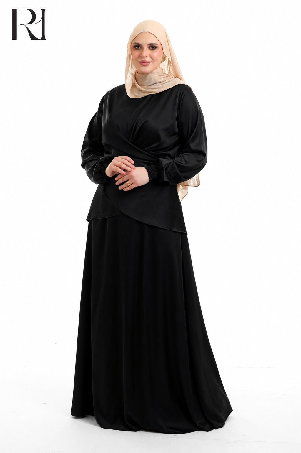Dalia Satin Touch Two Piece Set - Black