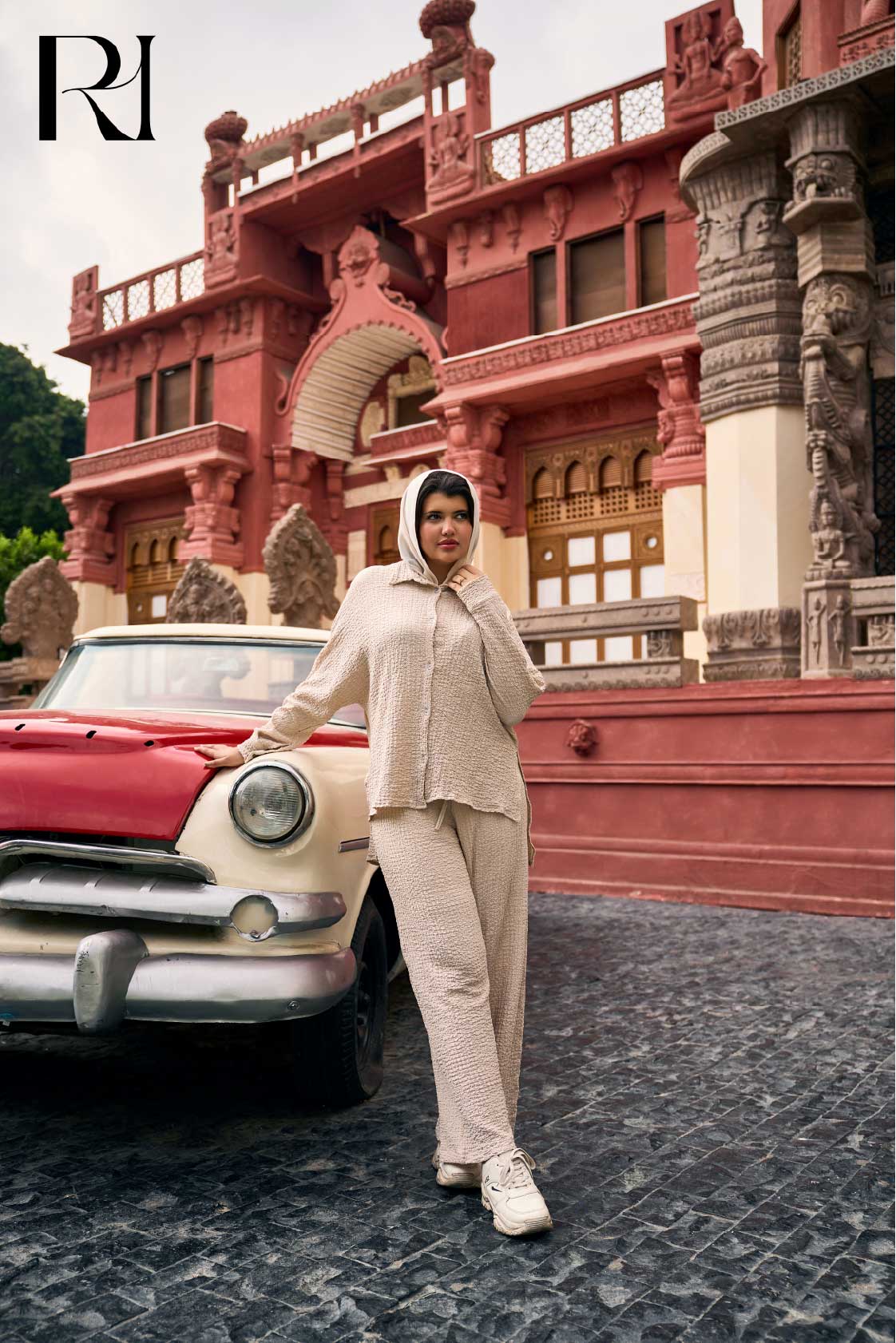 The Elegant Beige Textured Co Ord Set