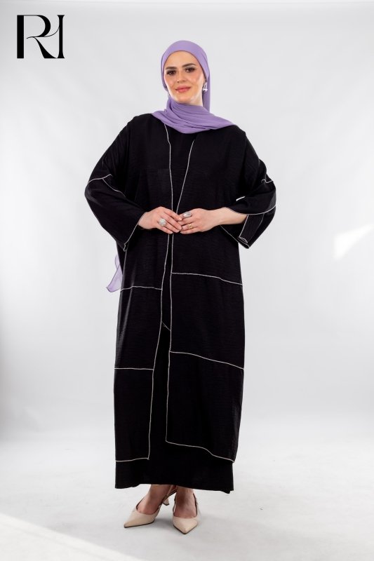 Urban Frame Abaya Elegance in Minimal Lines - Ruehaya