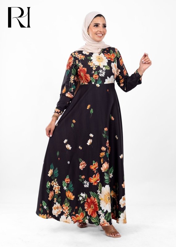 Velvet Midnight Garden Maxi Dress - Ruehaya