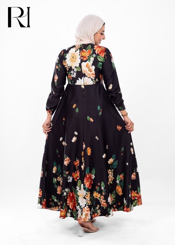 Velvet Midnight Garden Maxi Dress - Ruehaya