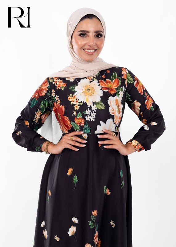 Velvet Midnight Garden Maxi Dress - Ruehaya