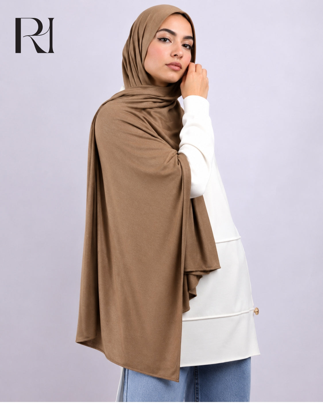 Aura Cotton Blend Hijab – Mocha