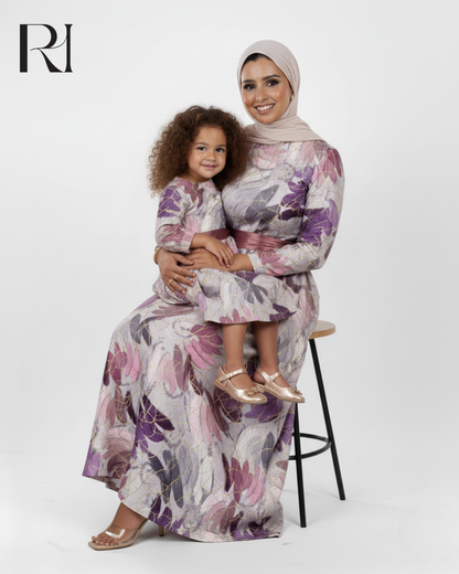 Amethyst Bloom Elegance Modest Maxi Dress