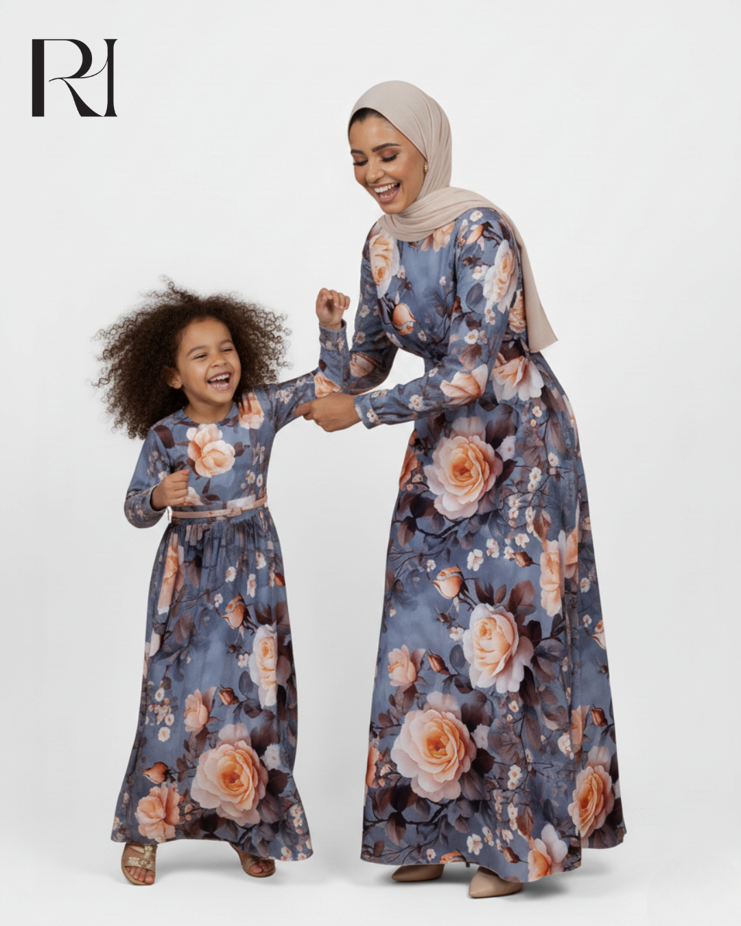 Sunset Bloom Floral Modest Maxi Dress