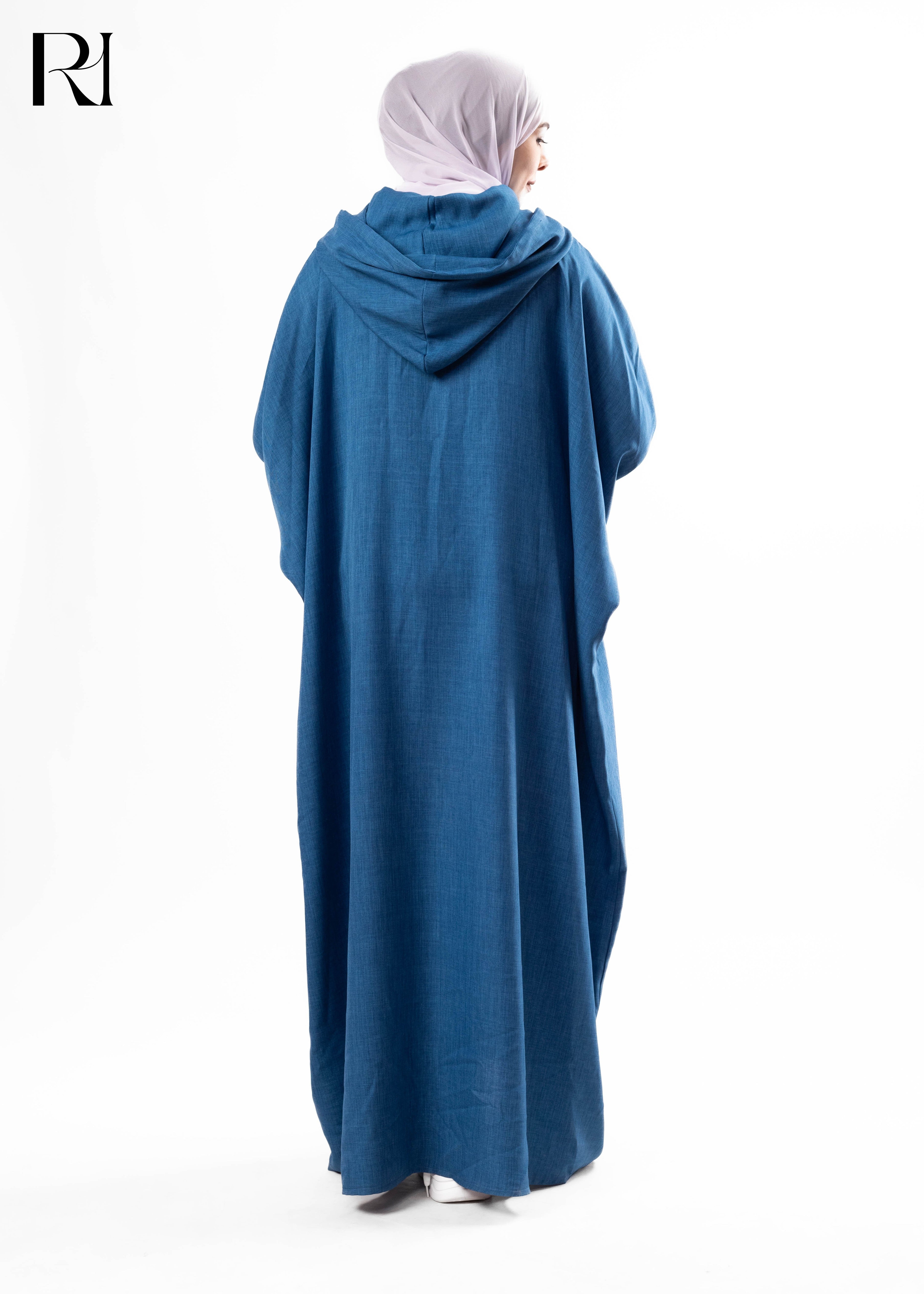Azure Serenity Hooded Abaya