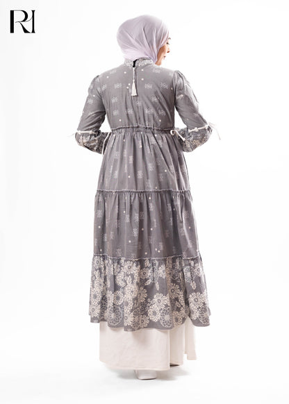 Silver Meadow Tiered Drawstring Maxi Dress