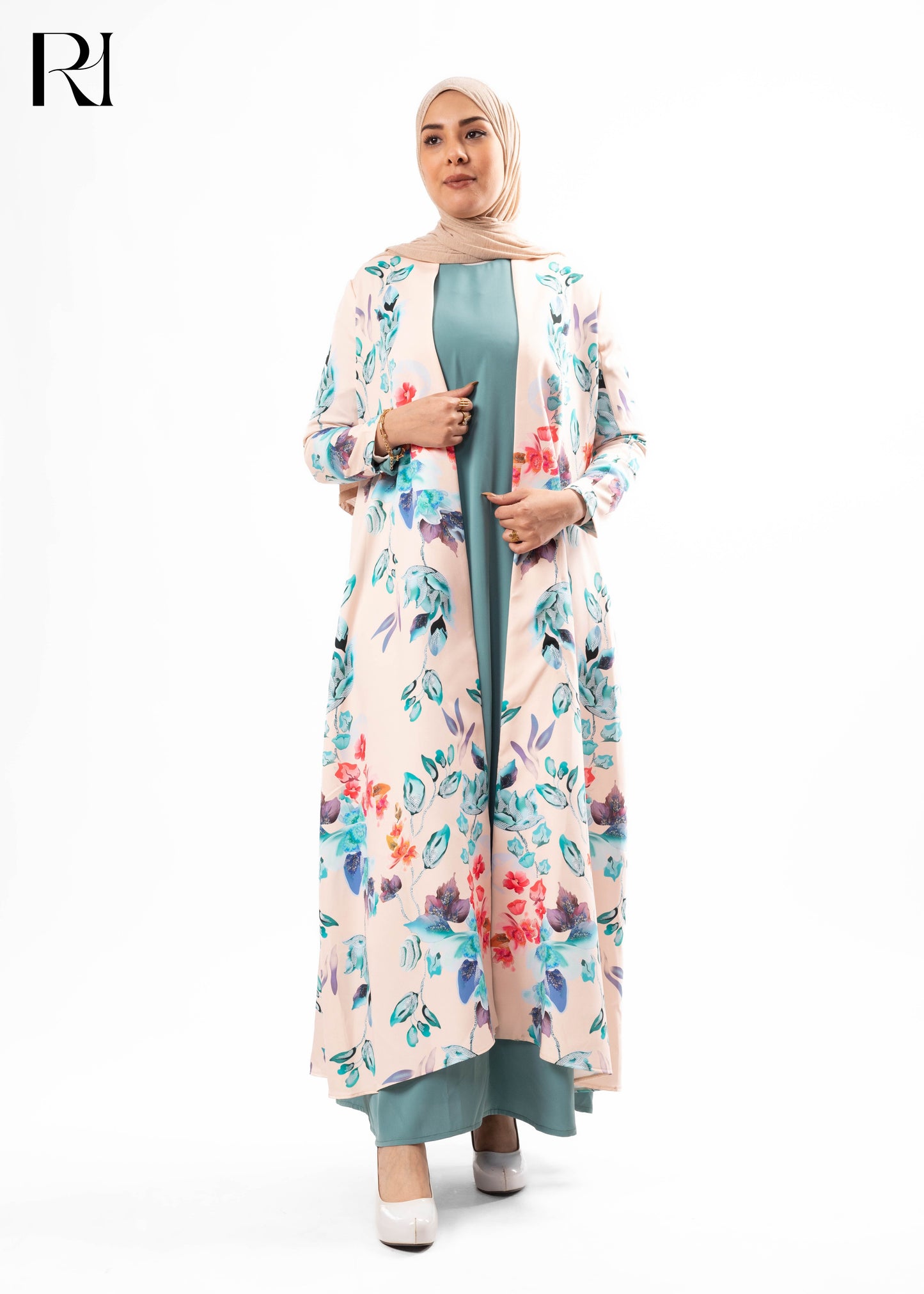 Blush Garden Open Abaya Kimono