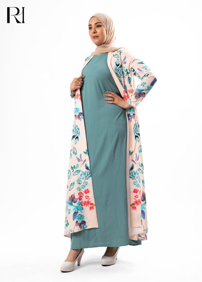 Blush Garden Open Abaya Kimono