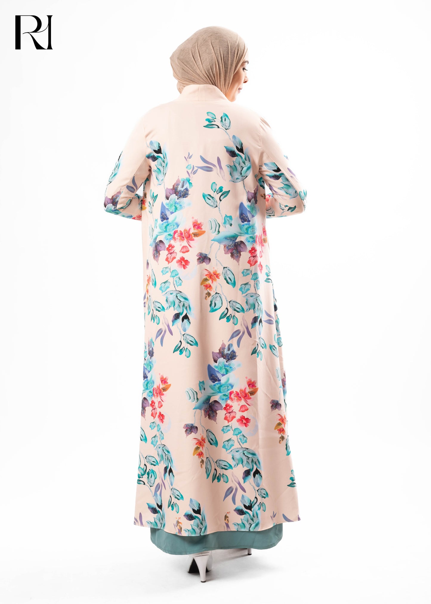 Blush Garden Open Abaya Kimono