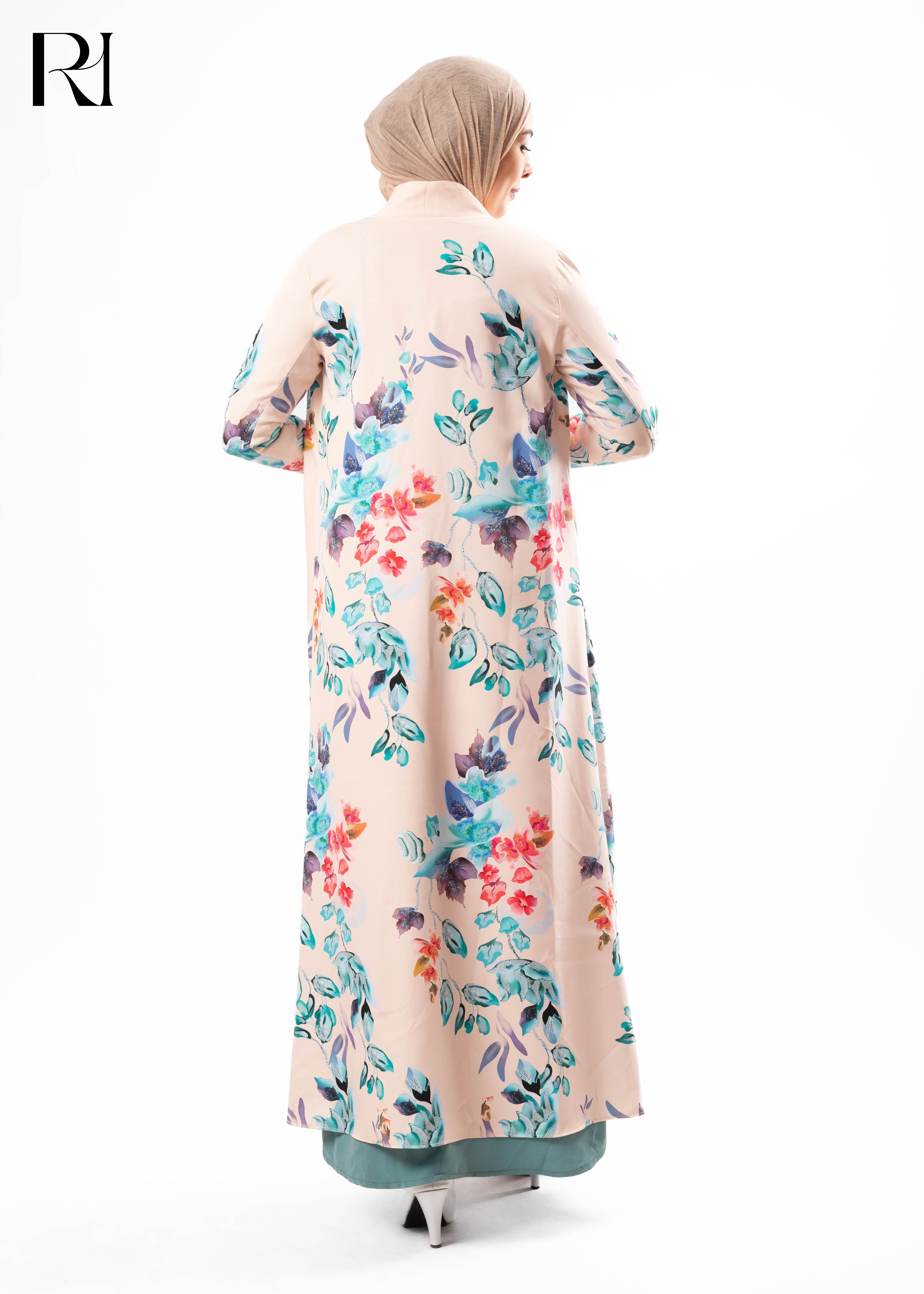 Blush Garden Open Abaya Kimono