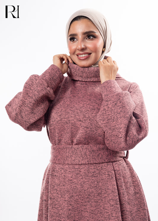 Blush Warmth Cozy Modest Knit Dress