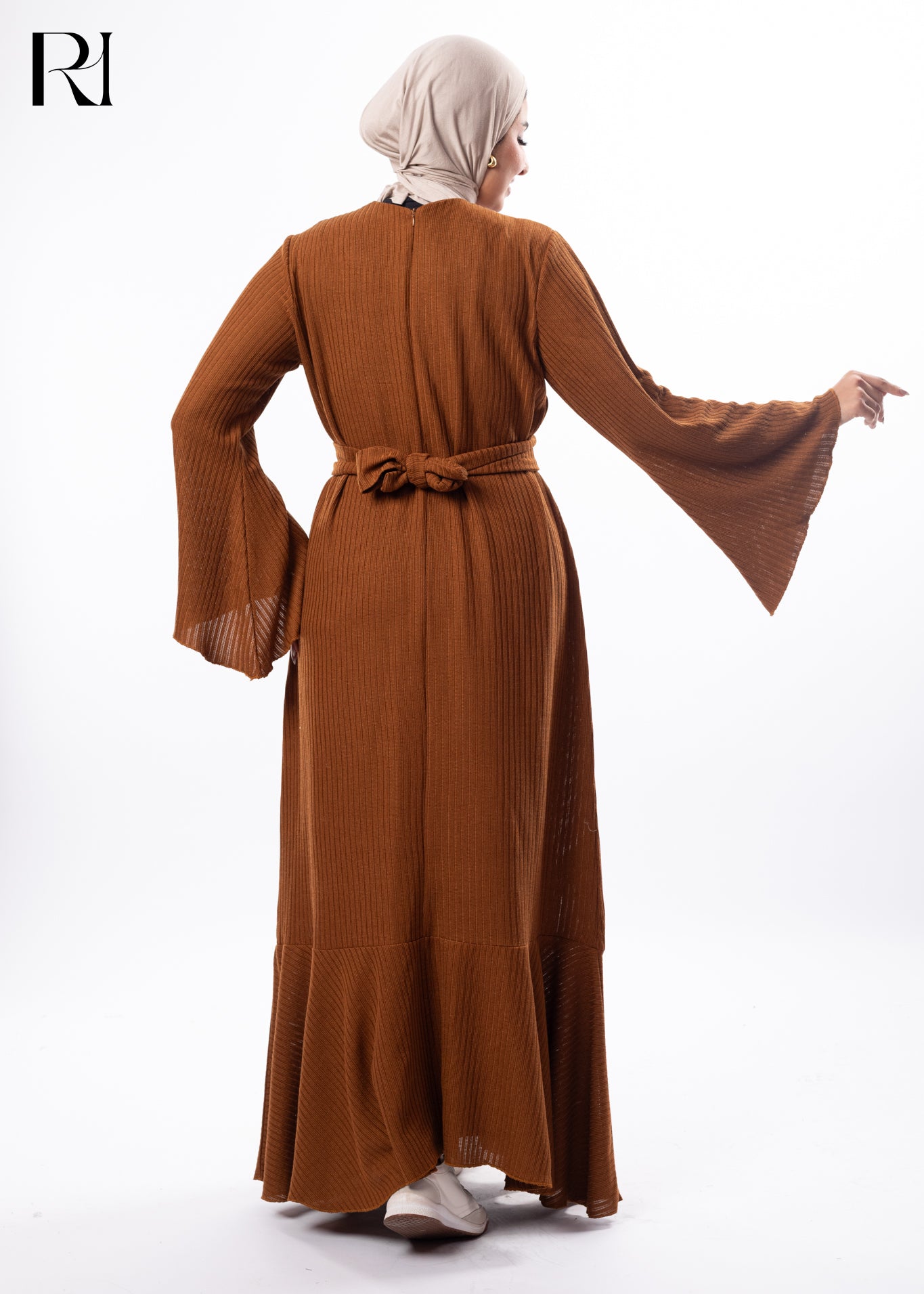 Autumn Ease Textured Modest Maxi Dress