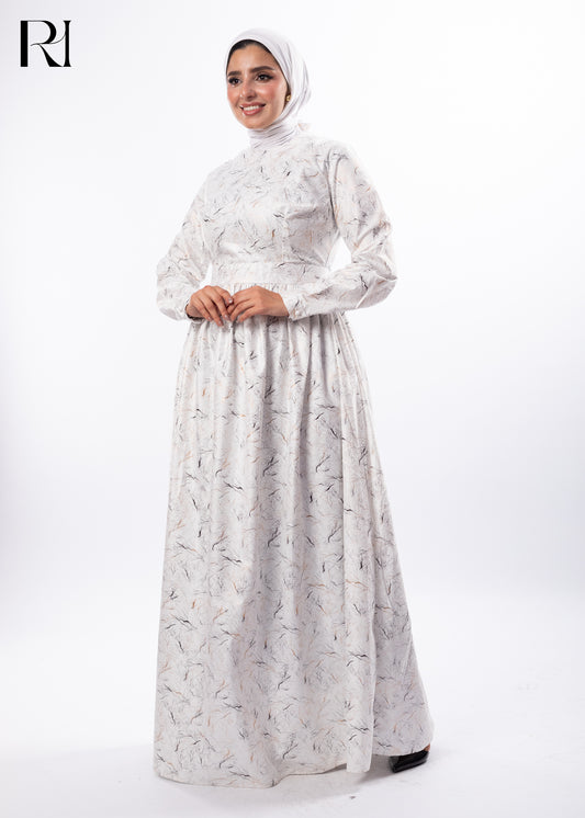 Whispered Petals Modest Printed Maxi Dress