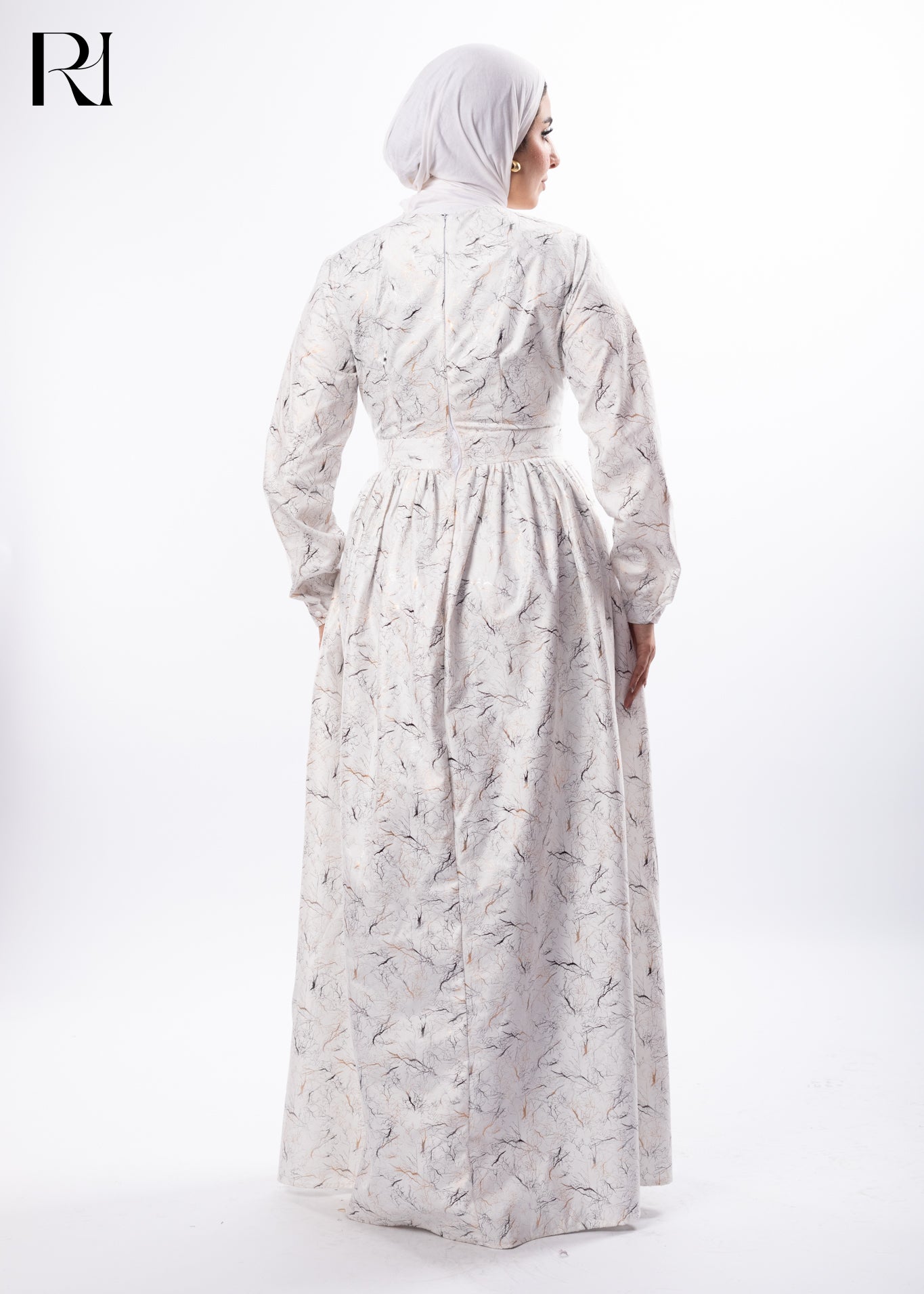 Whispered Petals Modest Printed Maxi Dress