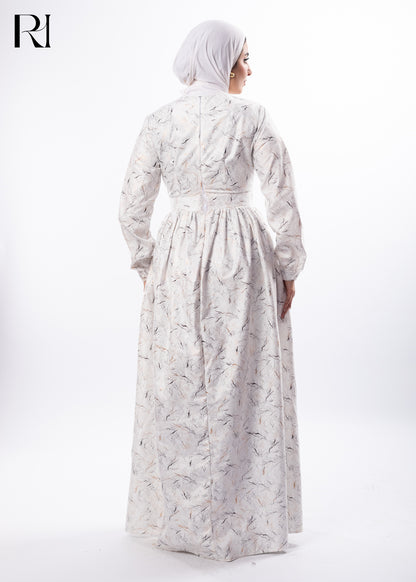 Whispered Petals Modest Printed Maxi Dress