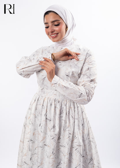 Whispered Petals Modest Printed Maxi Dress