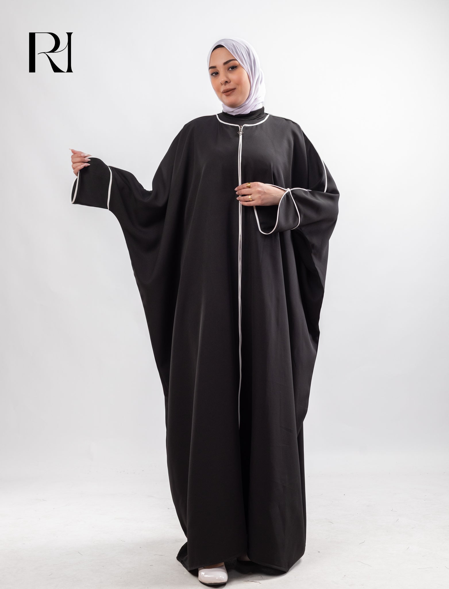 Layal Noir Soft Crepe Abaya - Black