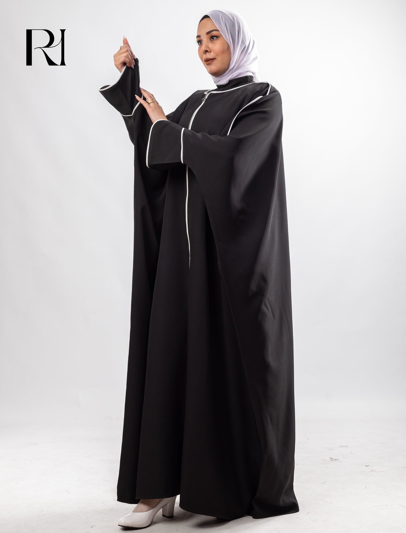 Layal Noir Soft Crepe Abaya - Black