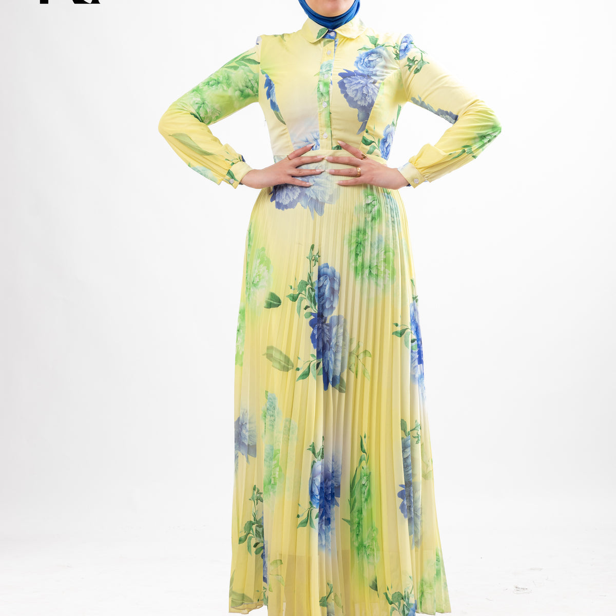 Pleated Chiffon Maxi Dress – Butter Yellow Yellow / US 14