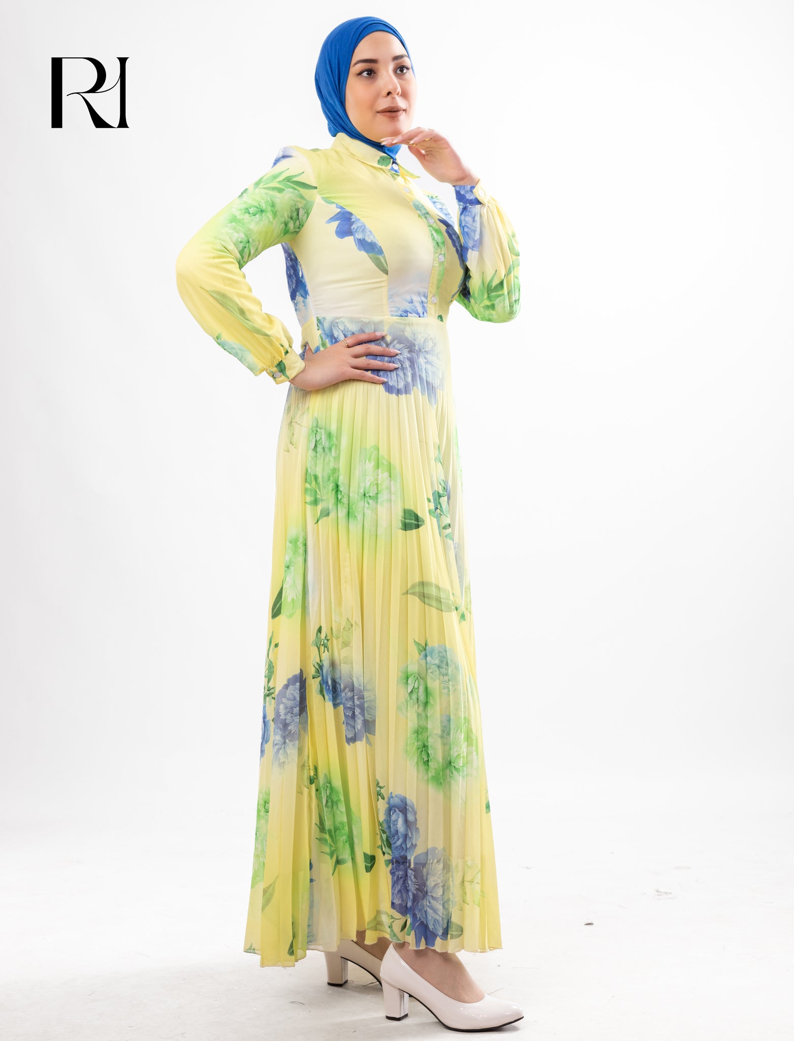 Yara Bloom Chiffon Maxi Dress - Butter Yellow Floral