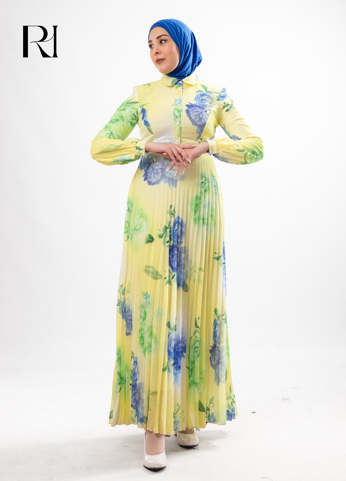 Yara Bloom Chiffon Maxi Dress - Butter Yellow Floral