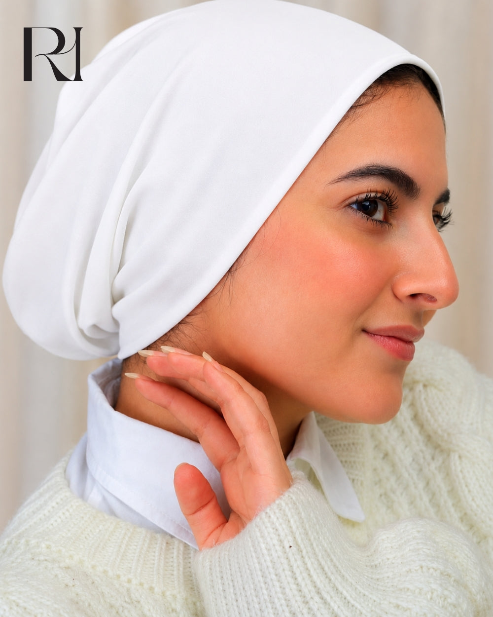Haya Cotton Blend Hijab Cap – White