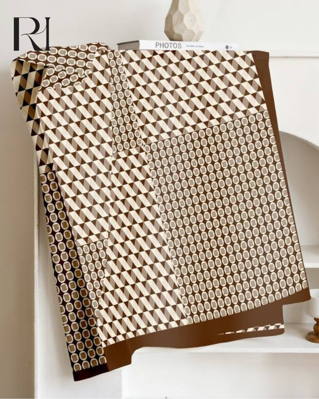 Chocolate Geometry Chiffon Hijab