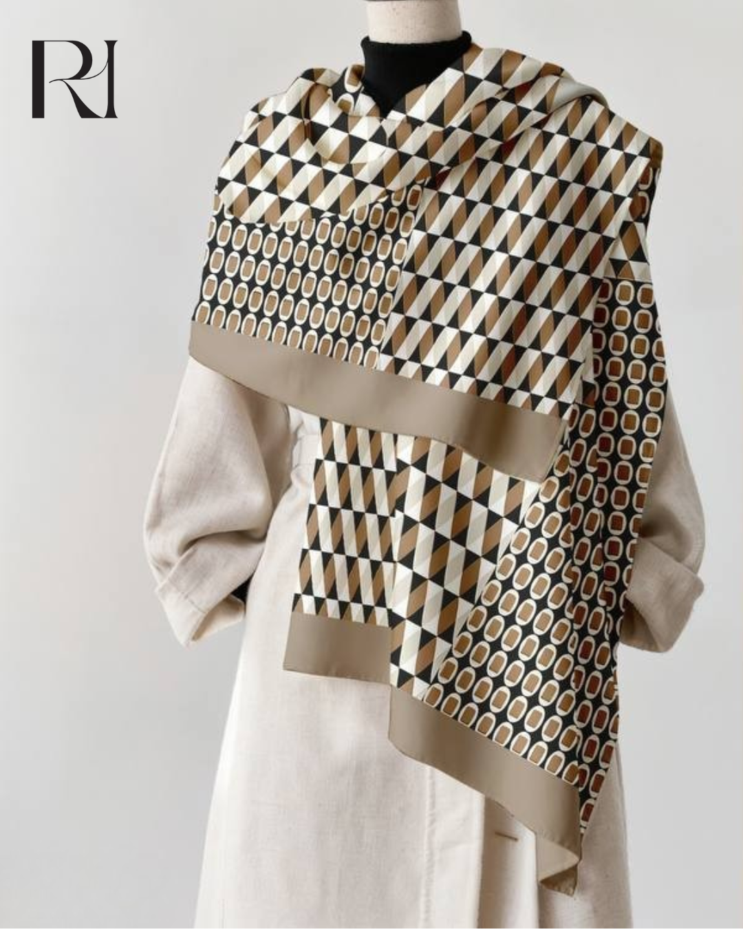 Sandstone Geometry Chiffon Hijab