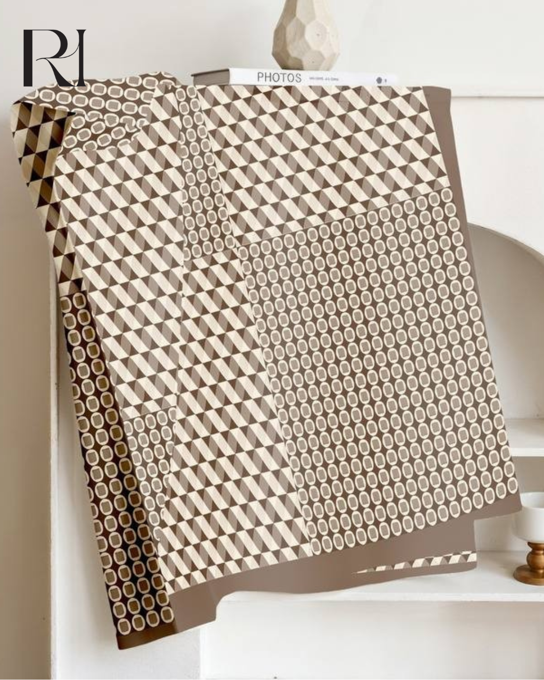 Taupe Mosaic Chiffon Hijab